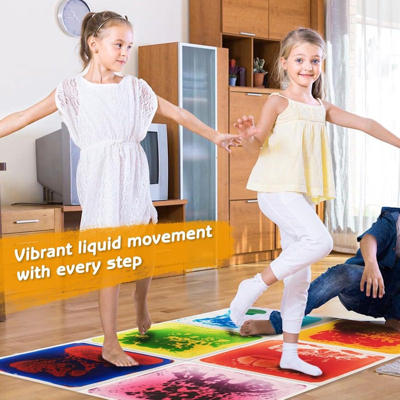 WOWSTAR 12" x 12" Sensory Floor Tiles, 4 Sensory Tiles, Liquid Floor Tiles, Lava Tiles - Image 3